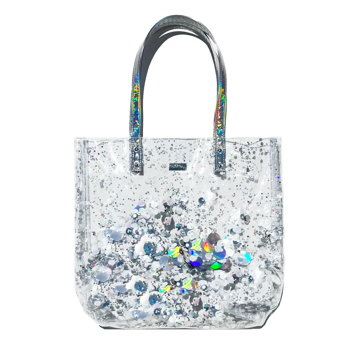 Holographic Sequin Decor Bucket Bag With Purse