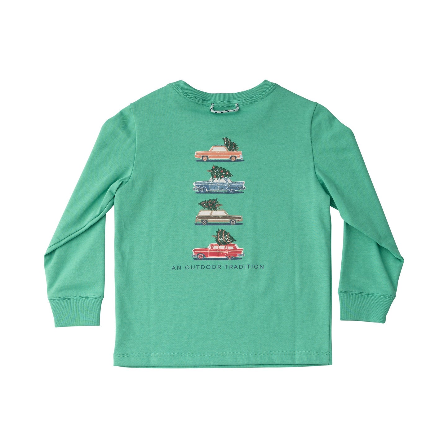Long Sleeve Cotton T-Shirt- Green Spruce