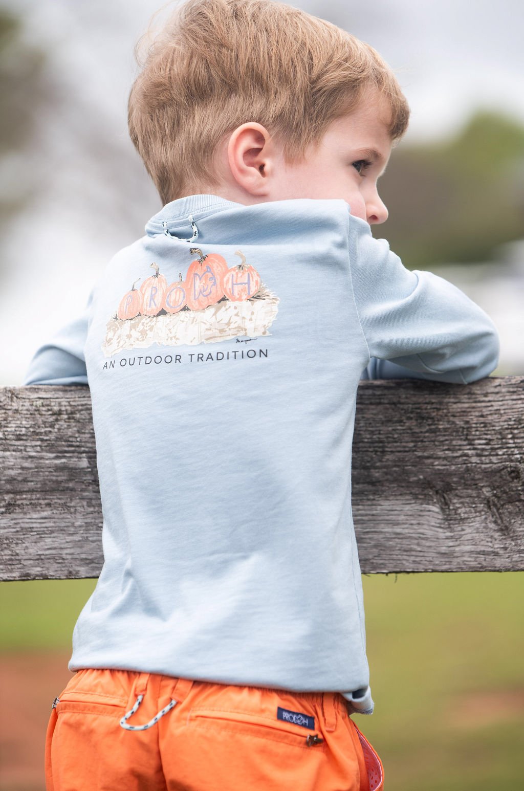 Long Sleeve Cotton T-Shirt- Ashley Blue