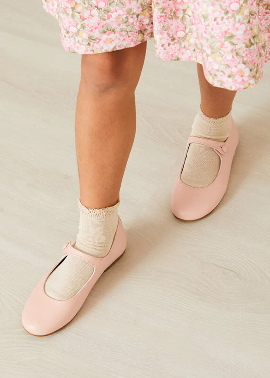 Pepa London Pink Leather Mary Jane Shoes