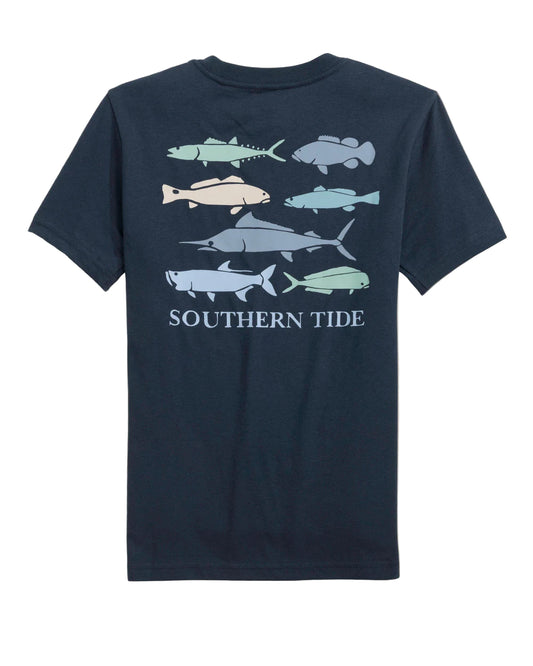 Southern Tide Fish Stamp Kids T Shirt