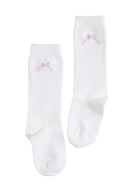 Little English Pink Bow Knee High Kids Socks Jojo Mommy Dallas Children's Clothing Shop and Online boutique