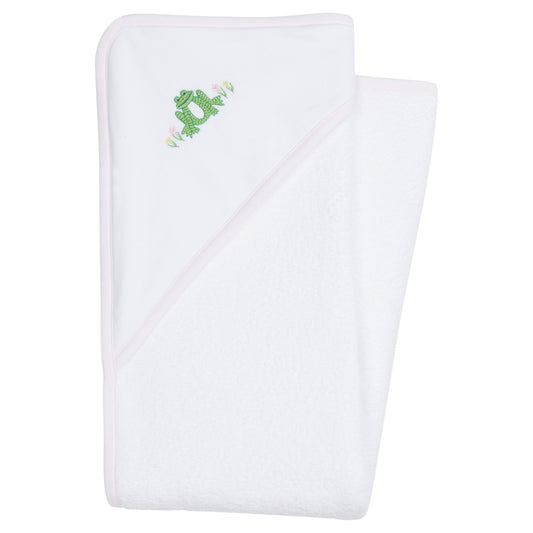 Little English Hooded Towel - Pink Frog