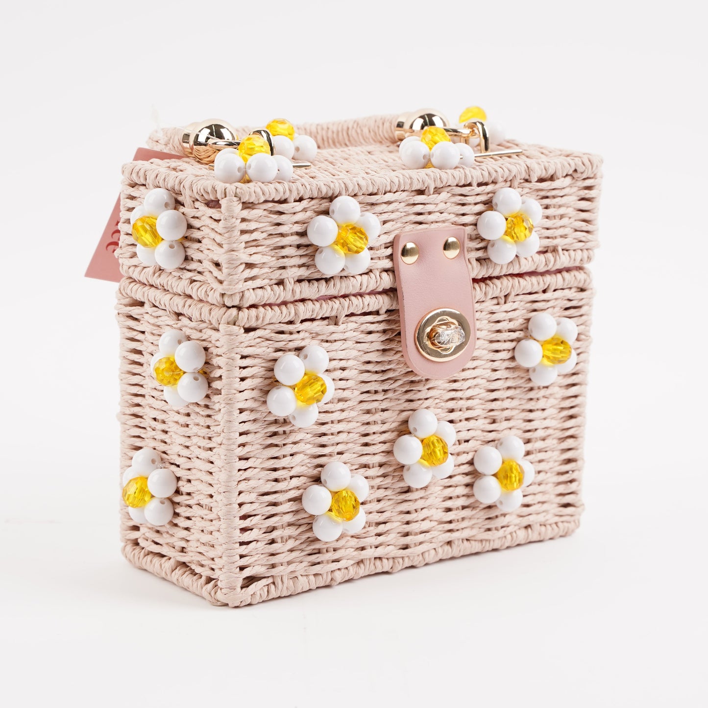 Jenna Lee Daisy Bag- Light Pink With White Daisies