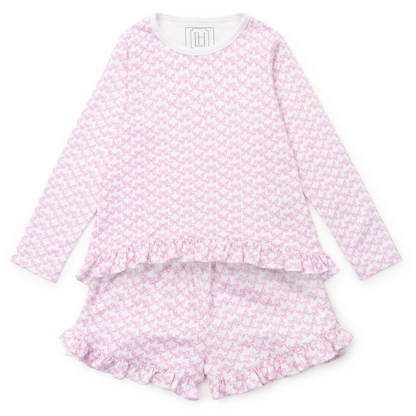 Rorie Girls' Short Set- Pretty Pink Bows