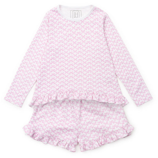 Rorie Girls' Short Set- Pretty Pink Bows