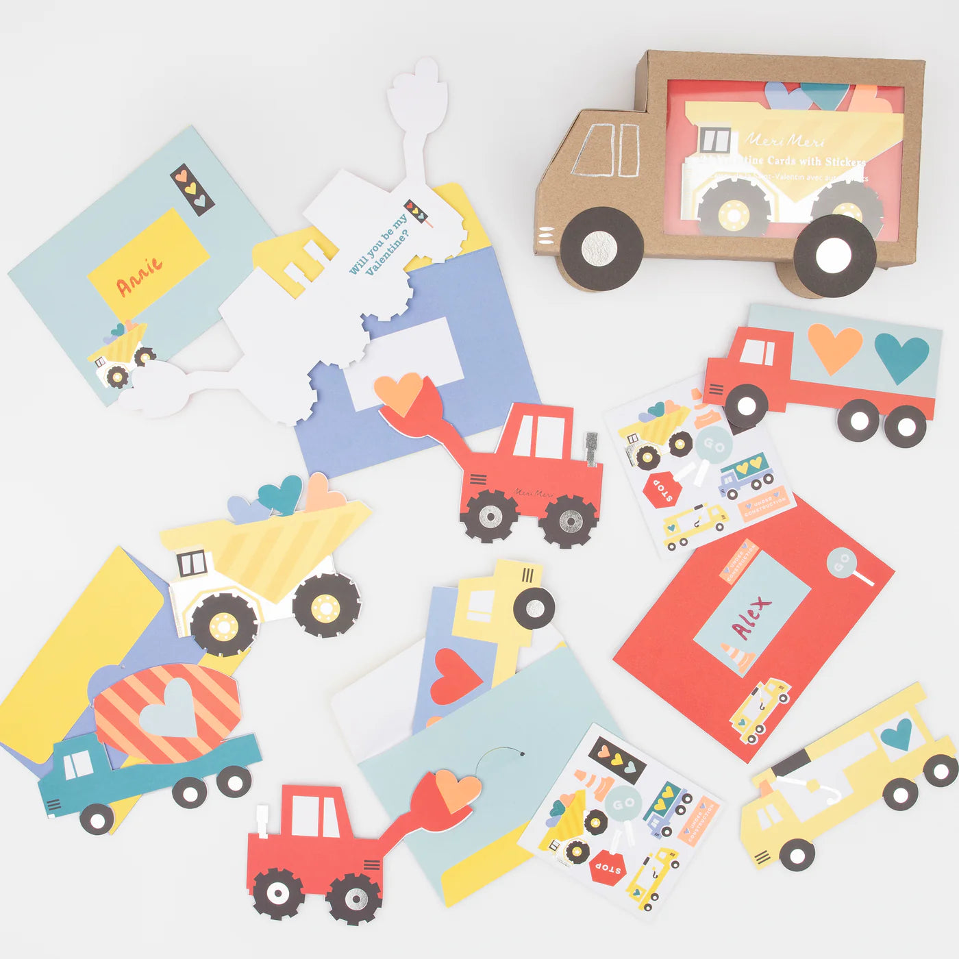 Meri Meri Truck Kids Valentine's Card Set
