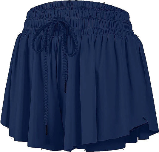 Azarhia Navy Flowy Shorts