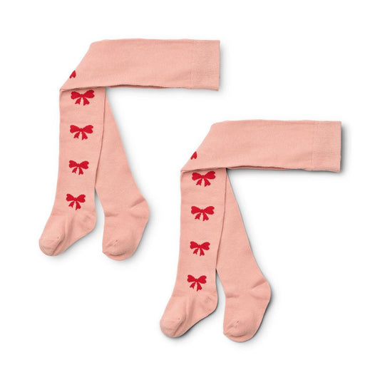 Vera Tights- Warm Pink Bow