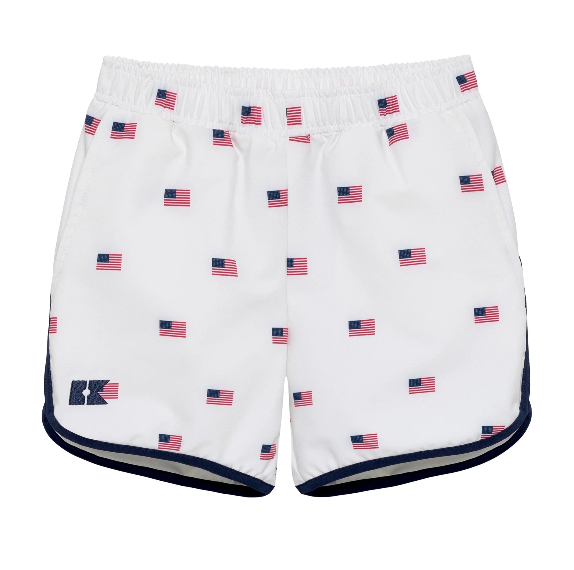 Courtside Kids Old Glory Retro Super Short With Navy Piping