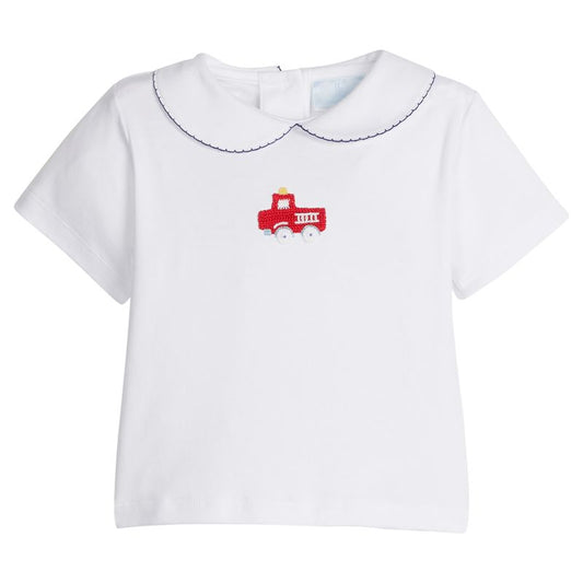 Crochet Peter Pan Shirt- Fire Truck