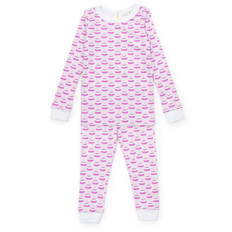 Ava Girls' Pajama Pant Set - Birthday Cake Pink