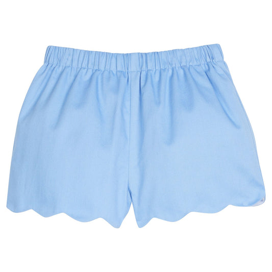 Little English Scallop Short - Light Blue Twill