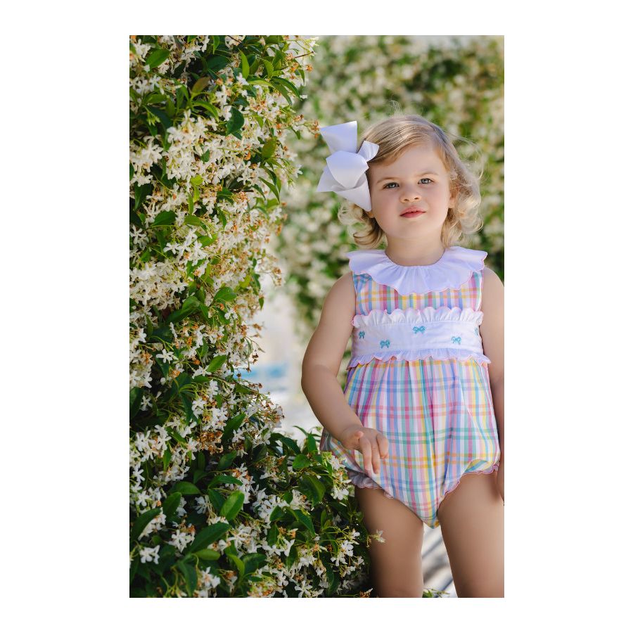 Rainbow Gingham Romper