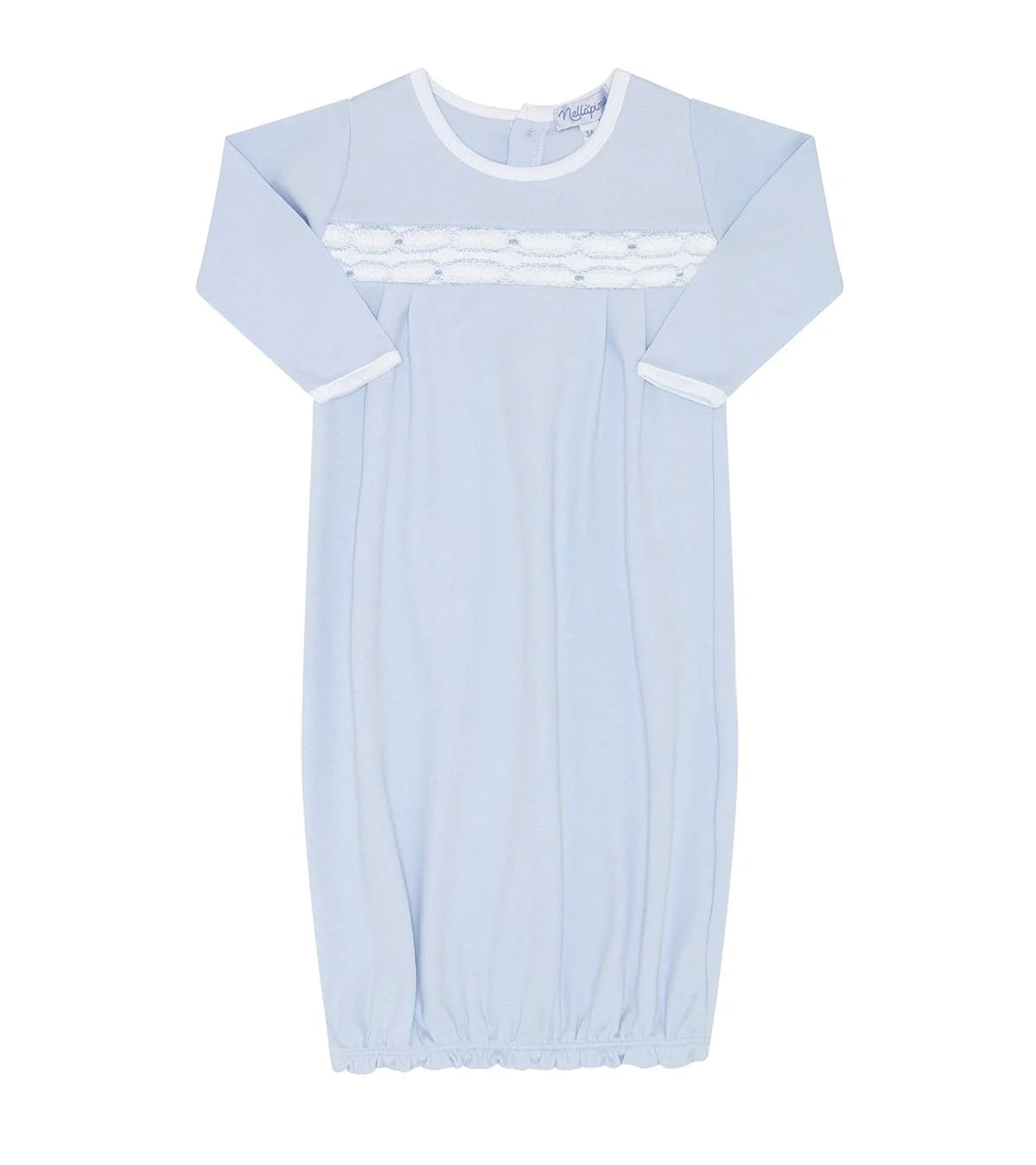 Nellapima Signature Smocked Boys Gown- Blue