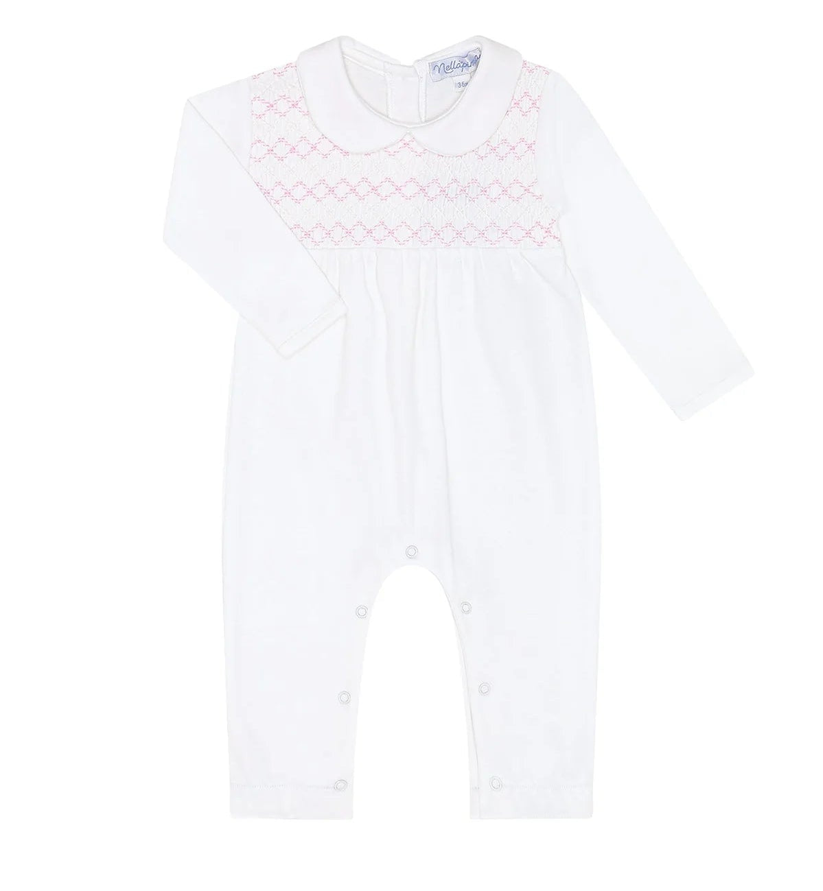 Nellapima Signature Smocked Girls Playsuit- White