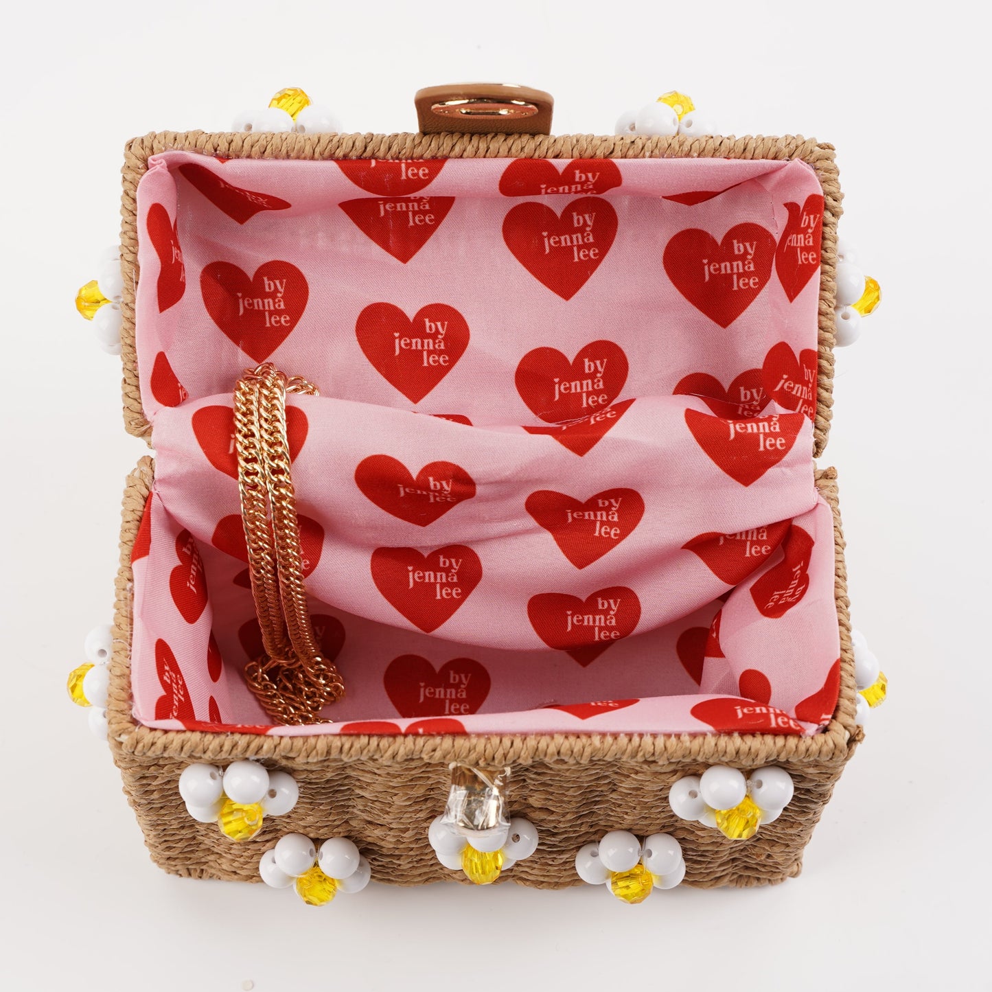 Jenna Lee Daisy Bag- Tan With White Daisies