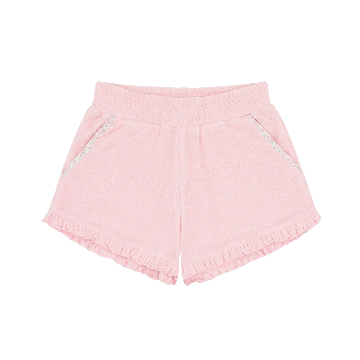 Minnow Pink Ruffle French Terry Shorts