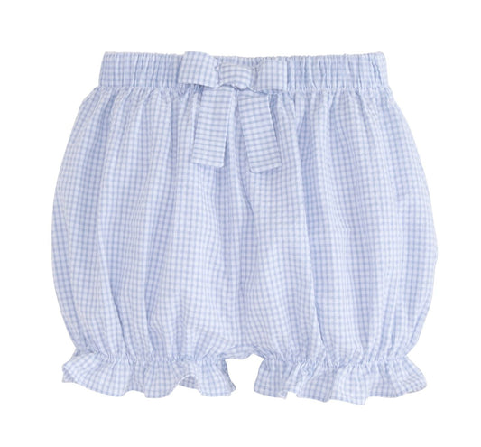 Little English Bow Bloomer - Light Blue Gingham