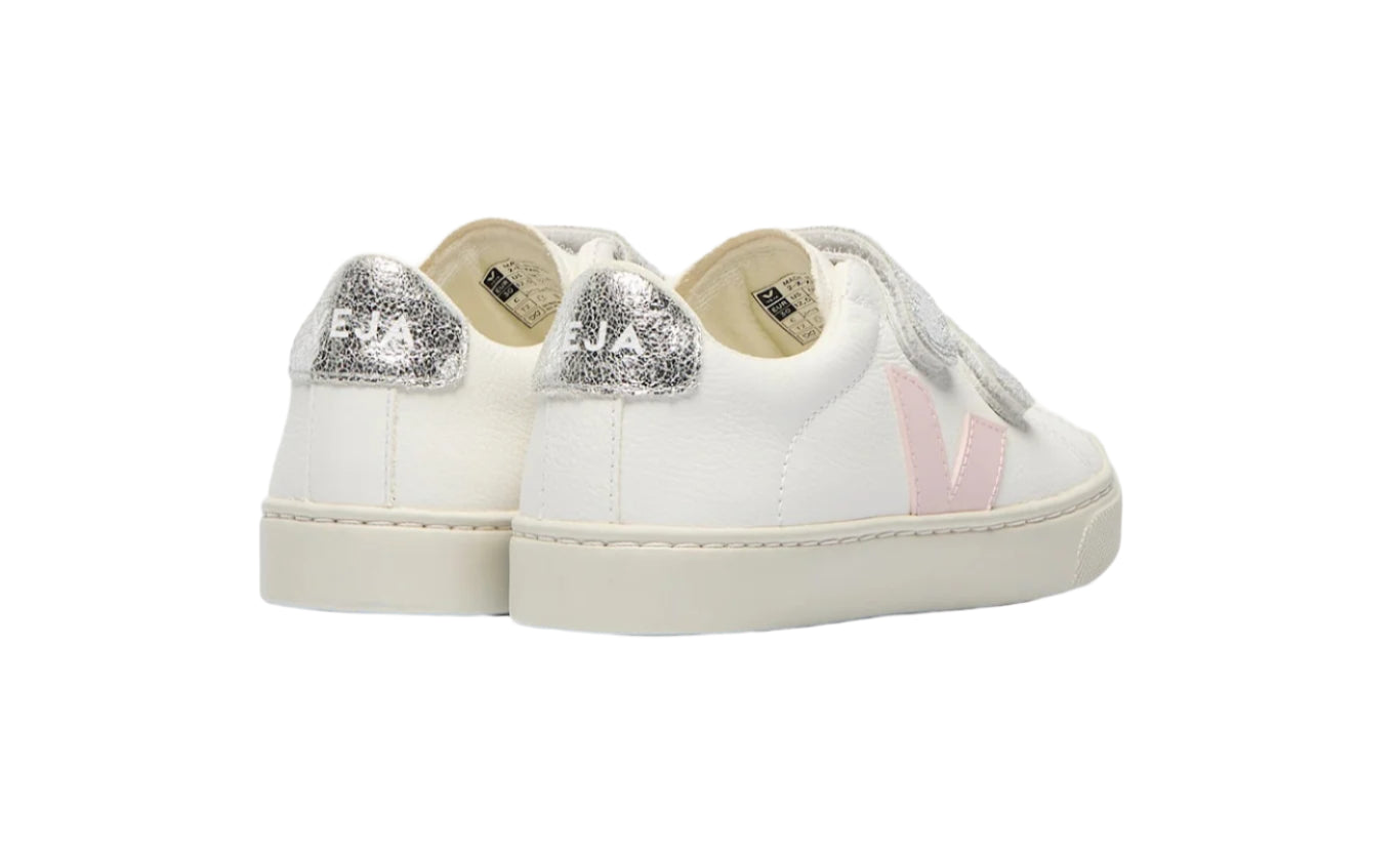 Veja Velcro Esplar Leather Sneakers- Petale Silver