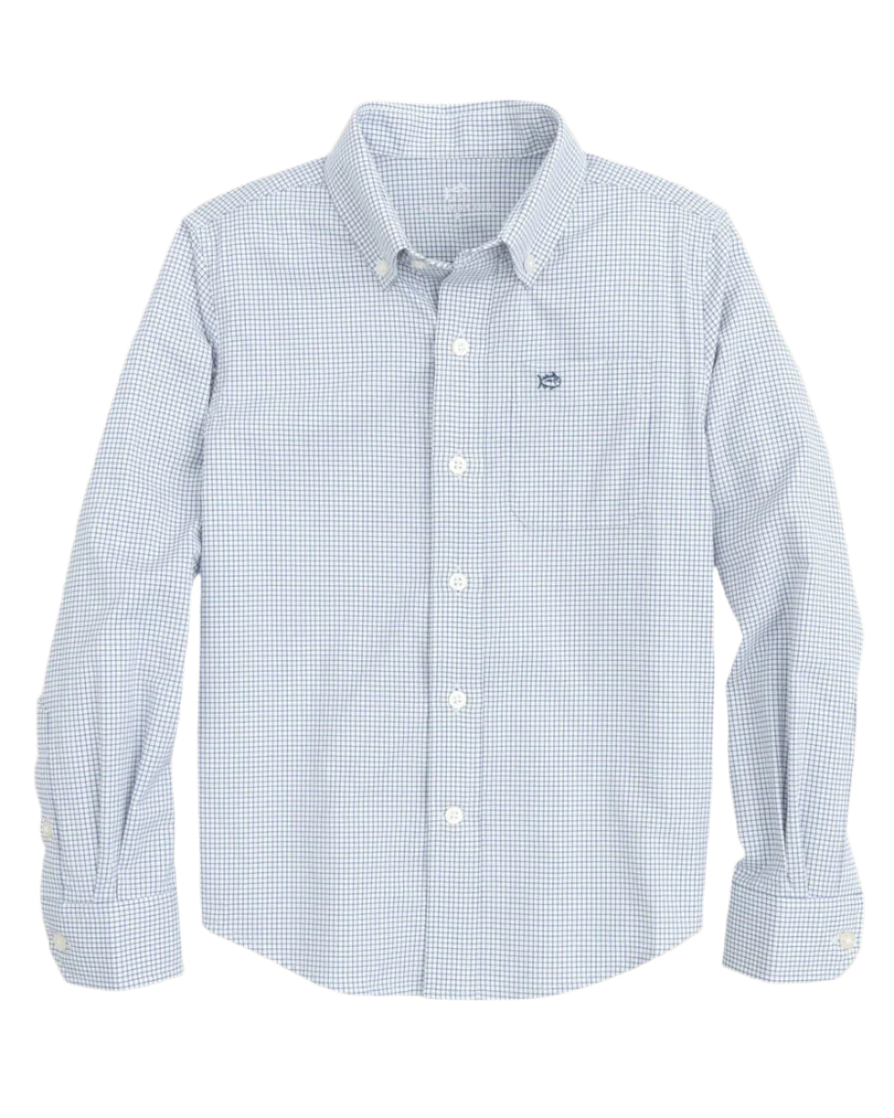 Southern Tide Intercoastal Rosemont Tattersall Sport Shirt- Seven Seas Blue