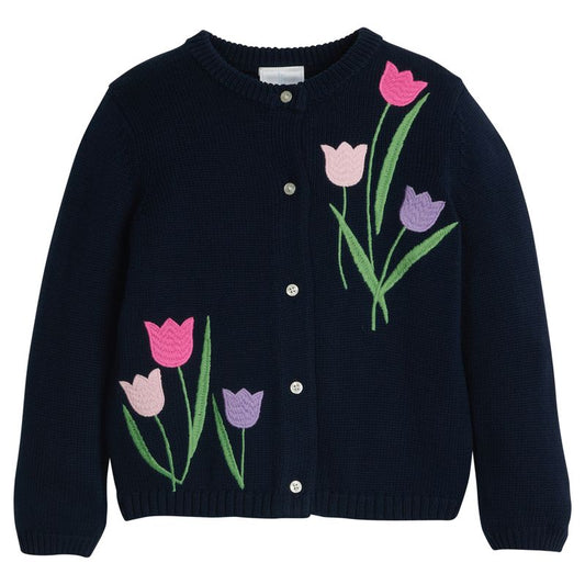 Embroidered Cardigan - Tulips
