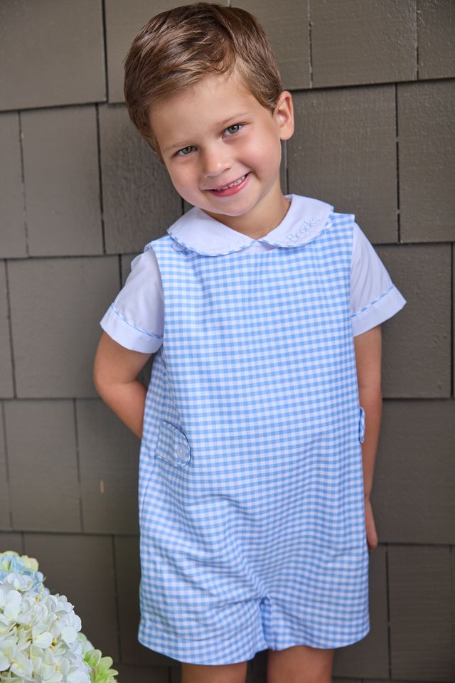 Little English Vintage Button Tab Jon Jon Set- Mayfair Gingham