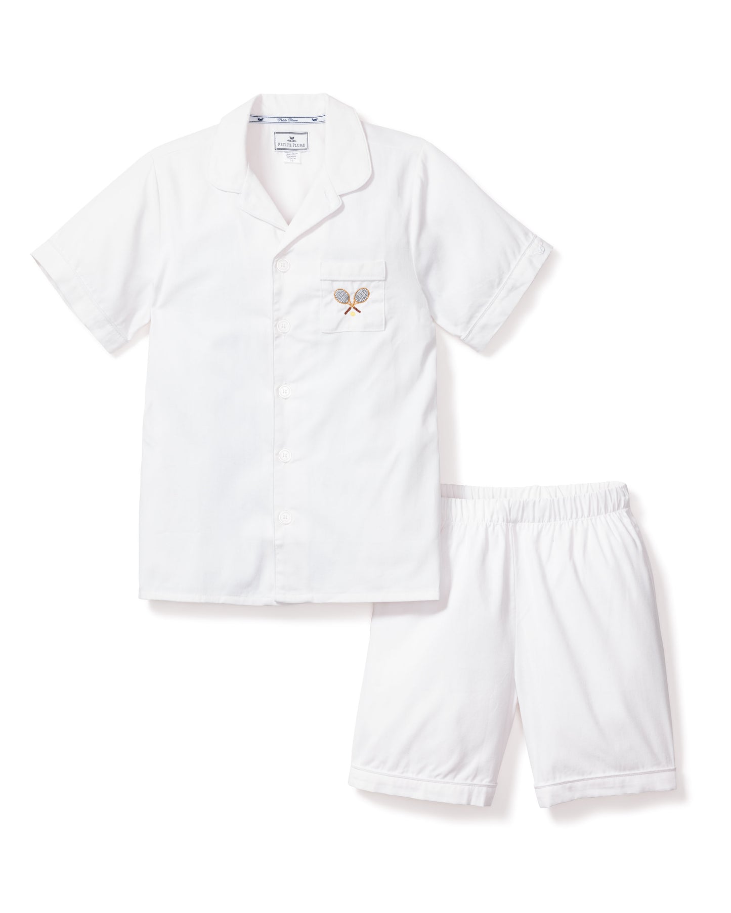 Petite Plume White Short Set - Tennis Racket