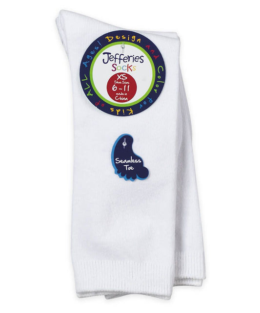 White Cotton Knee High Socks - 2 Pair Pack Jefferies Socks