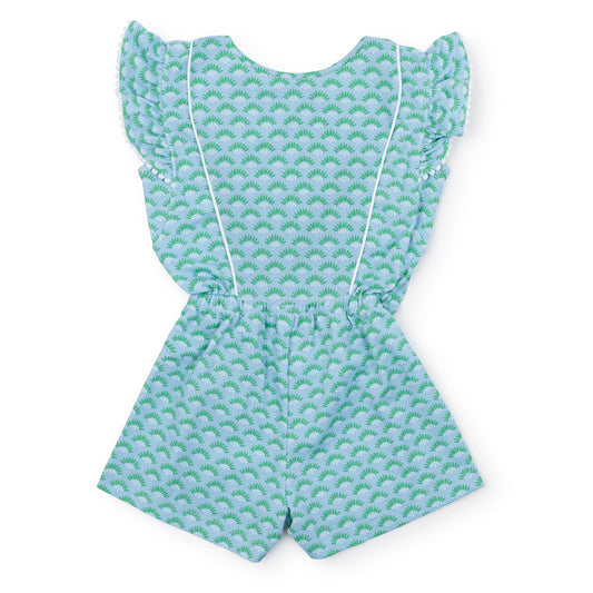 Lila and Hayes Rae Girls' Pima Cotton Romper - Cool Blooms