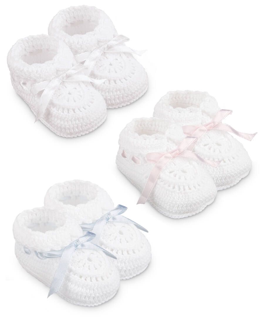 White clearance newborn booties