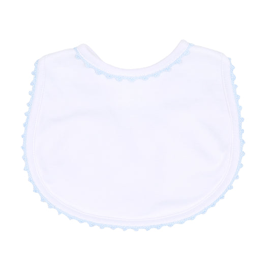 Magnolia Baby Joy Embroidered Bib - Blue