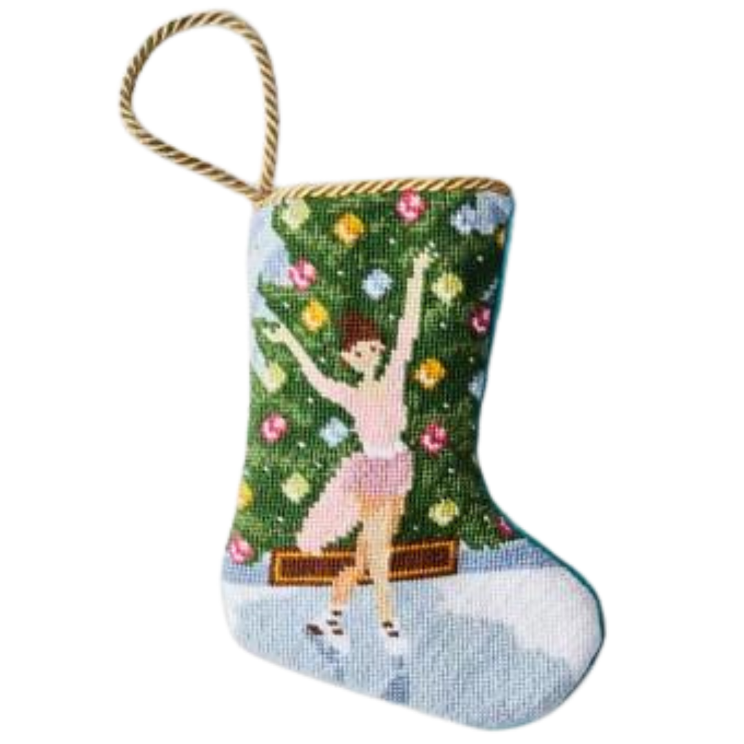 Holiday Grace Ice Skater Bauble Stocking