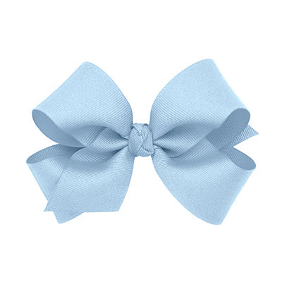 Medium Grosgrain Hair Bow with Center Knot - Millennium Blue