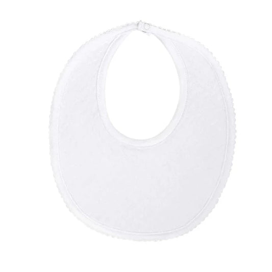 Nellapima Basketweave Baby Bib - White Picot Trim