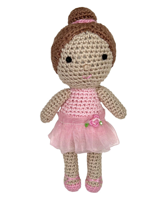 Ballerina Bamboo Rattle - Pink