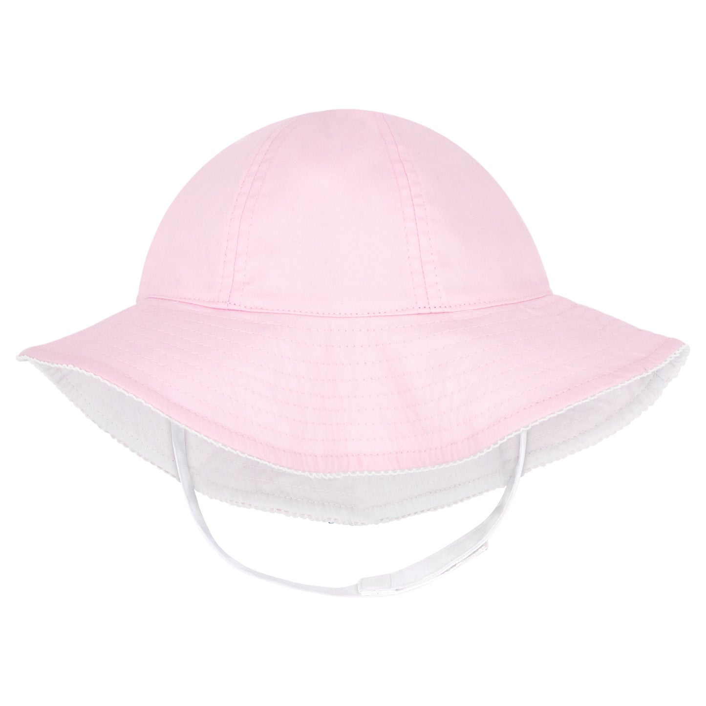 Reversible Ruffle Brim Moonstitch Sun Hat - Pink