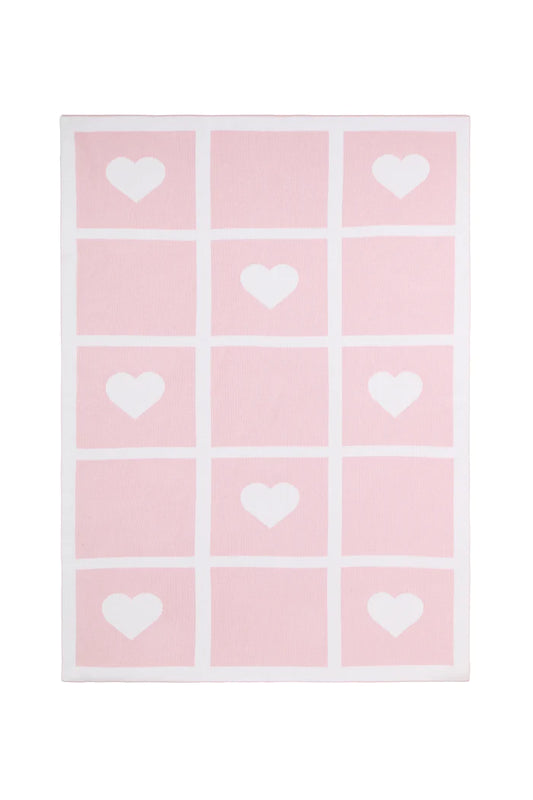 Nellapima Pink Heart Knit Blanket