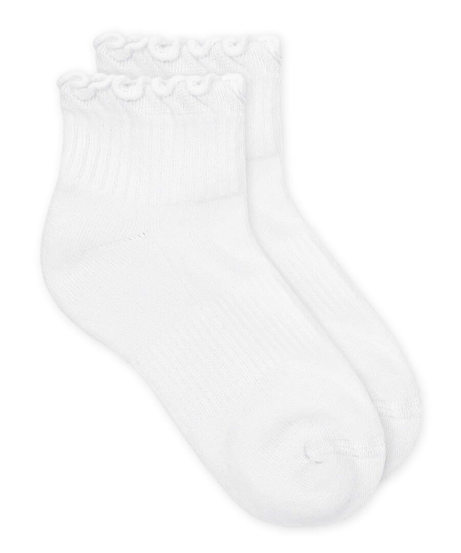 Jefferies Socks - Ruffle Ripple Edge Sport Quarter Socks
