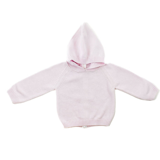 Pink Zip Back Hoodie with Raglan Sleeve made by A Soft Idea.