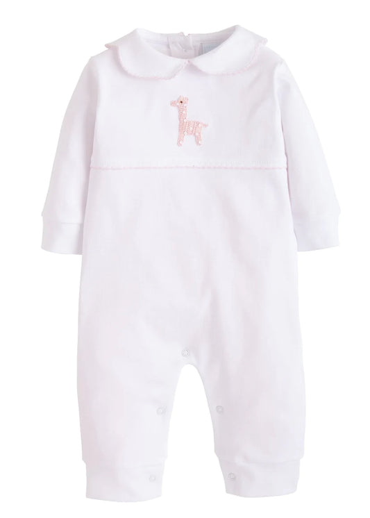 Little English Girl Giraffe Crochet Playsuit