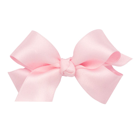 Wee Ones French Satin Mini Hair Bow Light Pink