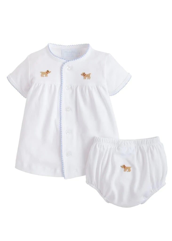 Little English Pinpoint Layette Knit Set - Lab