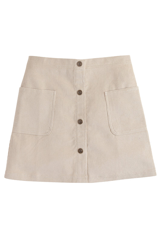 Little English Emily Pocket Skirt - Khaki Corduroy