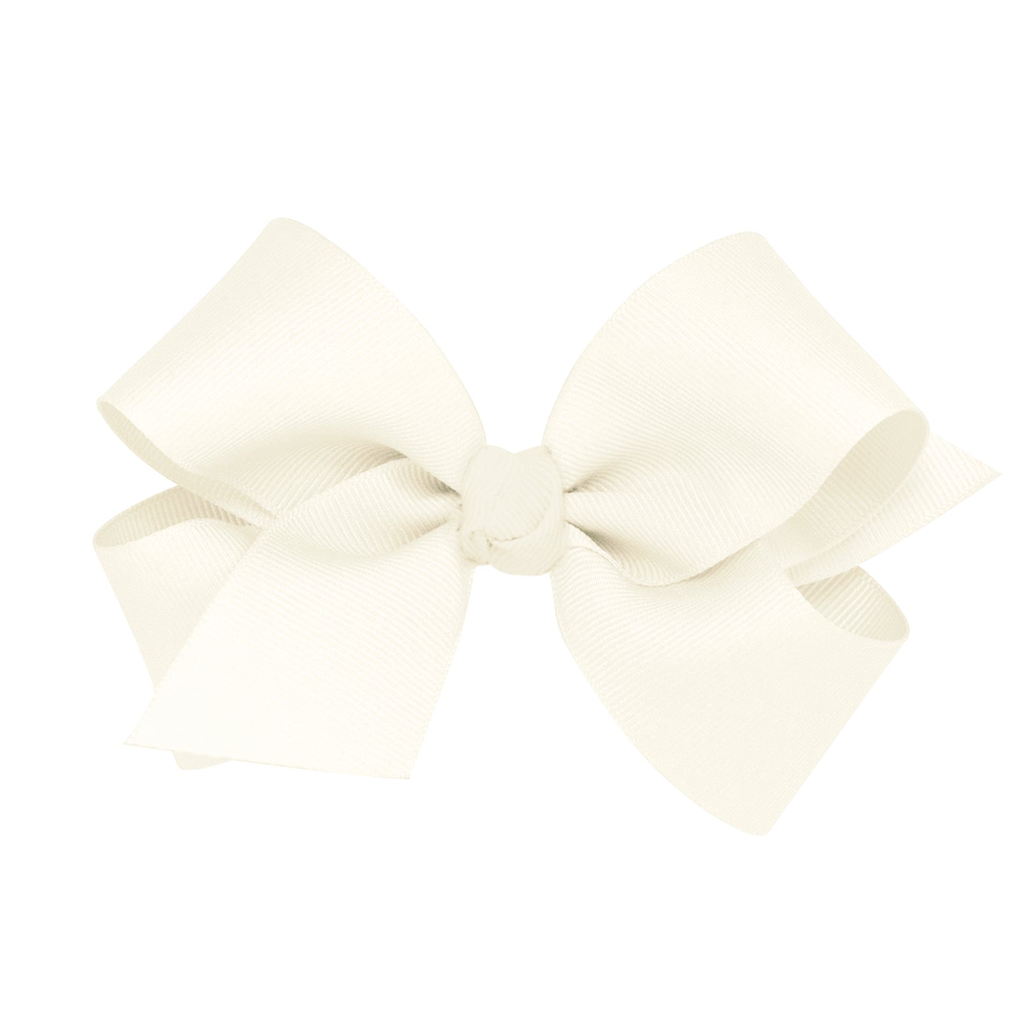 Wee Ones Medium Grosgrain Hair Bow with Center Knot - Antique White
