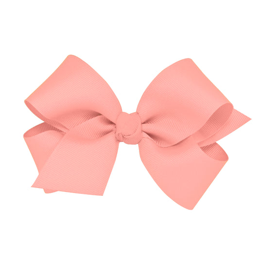 Medium Grosgrain Hair Bow with Center Knot - Seashell