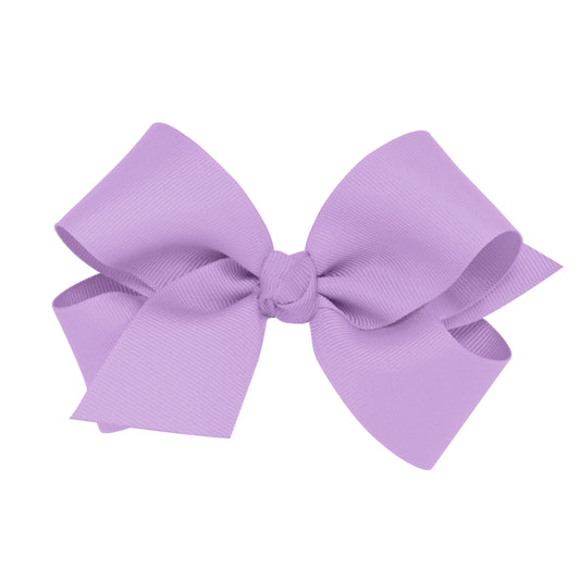 Medium Grosgrain Hair Bow with Center Knot - Light Orchid