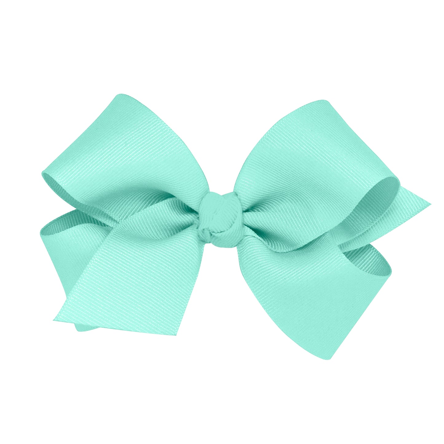 Medium Grosgrain Hair Bow with Center Knot - New Aqua