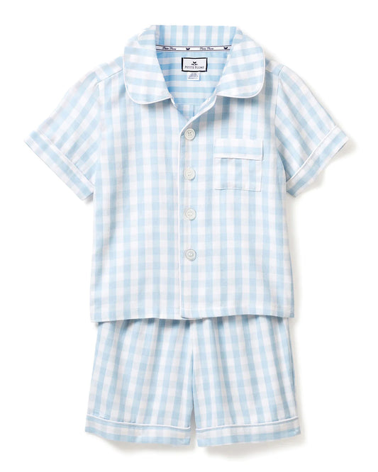 Petite Plume Children's Light Blue Gingham Short Set