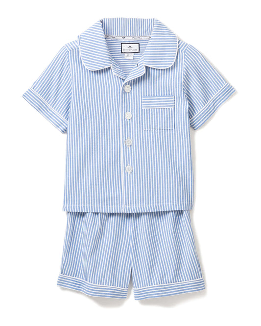 Petite Plume Children's French Blue Seersucker Short Set